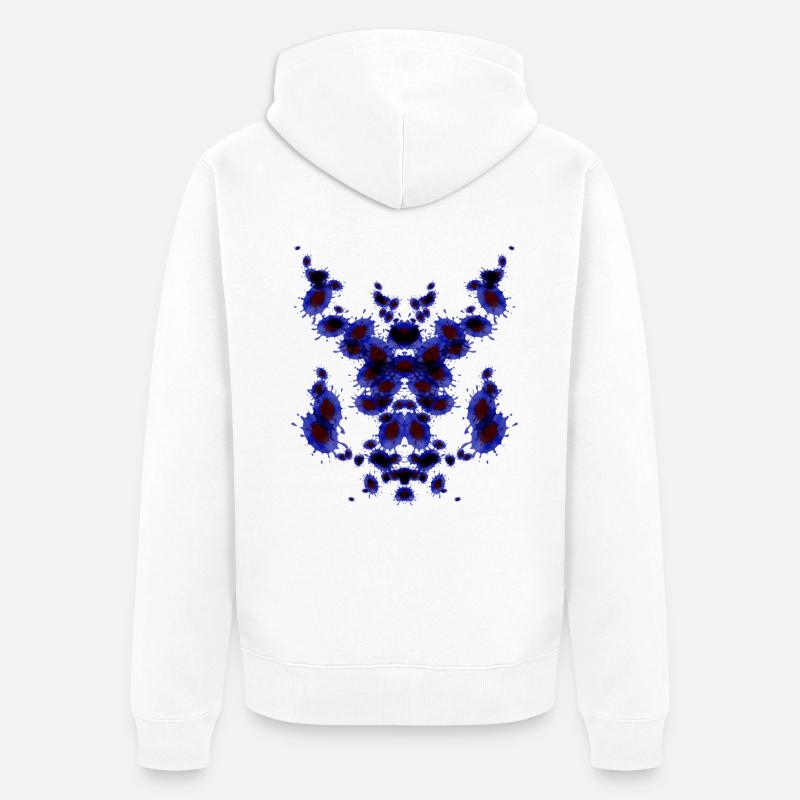Pipe Echecs Bleu - Veste à capuche bio Premium Unisexe - blanc
