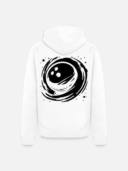 Bowling Graphics - Unisex Premium Organic Zip Hoodie - white