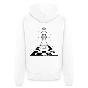 Schachfiguren Zeichnung - Unisex Premium Bio Zip Hoodie - Weiß - Hinten - Thijin (182cm)