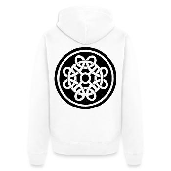Celtic flower and black talisman - Unisex Premium Organic Zip Hoodie - white - Back - Thijin (182cm)