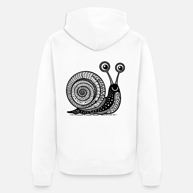 Snail's Pace: Langsame und stetige Zen-Kunst - Unisex Premium Bio Zip Hoodie - Weiß