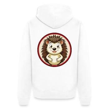 Igel Bunte Kawaii Cartoon Figur Clipart - Unisex Premium Bio Zip Hoodie - Weiß - Hinten - Thijin (182cm)