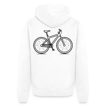 Mountainbike - Unisex Premium Bio Zip Hoodie - Weiß - Hinten - Thijin (182cm)