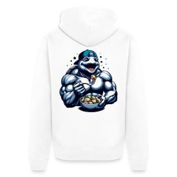 Pelmeni Power Turtle Gift - Unisex Premium Organic Zip Hoodie - white - Back - Thijin (182cm)