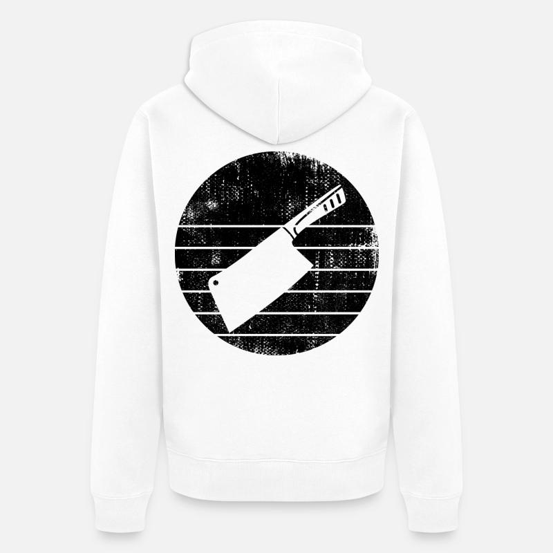 Hackbeil Skizze - Unisex Premium Bio Zip Hoodie - Weiß