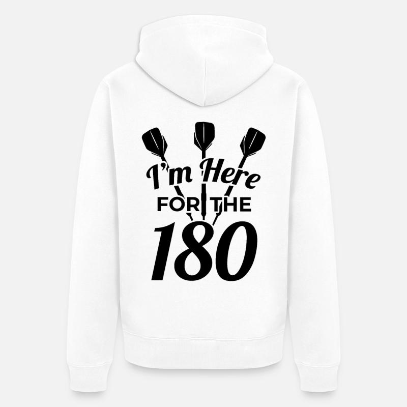 Drôle de dicton de fléchettes - Veste à capuche bio Premium Unisexe - blanc