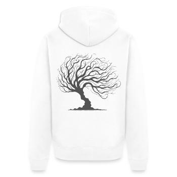 Whimsical Tree of Life - Unisex Premium Organic Zip Hoodie - white - Back - Thijin (182cm)