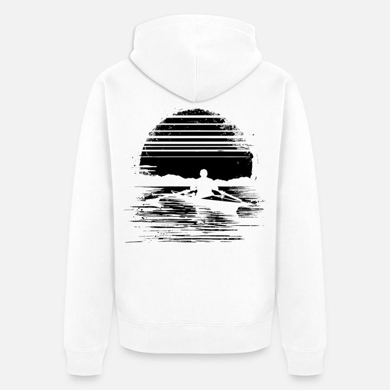 Graphismes d’aviron - Veste à capuche bio Premium Unisexe - blanc