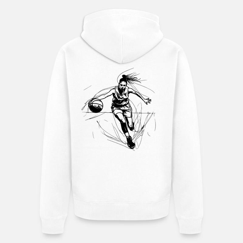 Basketteuse - Veste à capuche bio Premium Unisexe - blanc