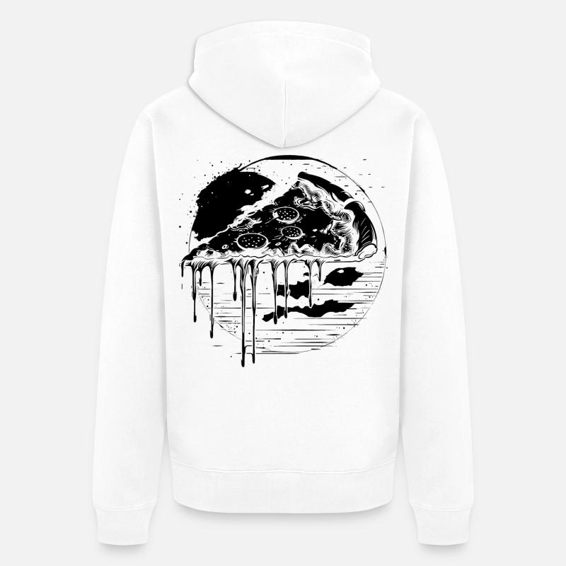 Dessin de pizza - Veste à capuche bio Premium Unisexe - blanc