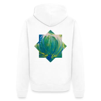 Motif d’étoile - peint à la main par Martina Eßer - Veste à capuche bio Premium Unisexe - blanc - Dos - Thijin (182cm)