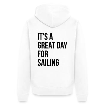 Sailor - Unisex Premium Organic Zip Hoodie - white - Back - Thijin (182cm)