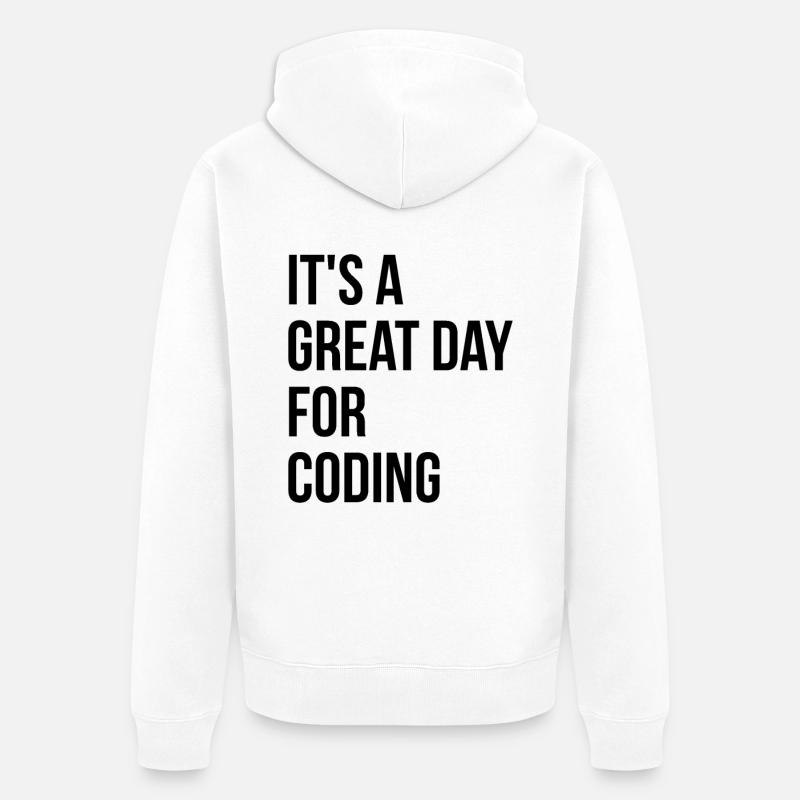 codage - Veste à capuche bio Premium Unisexe - blanc
