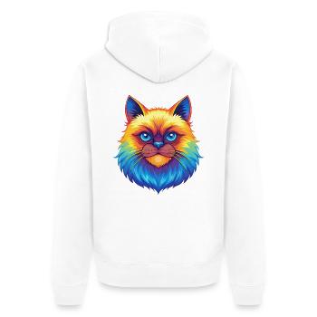 Himalaya Katze Rasse Karikatur Kawaii Tier Haustier - Unisex Premium Bio Zip Hoodie - Weiß - Hinten - Thijin (182cm)