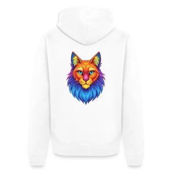 Forêt norvégienne Chat Race Dessin animé Kawaii Animal P - Veste à capuche bio Premium Unisexe - blanc - Dos - Thijin (182cm)