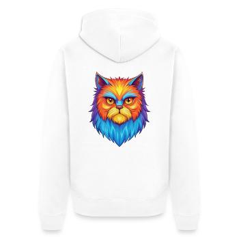 Persische Katze Rasse Karikatur Kawaii Tier Haustier - Unisex Premium Bio Zip Hoodie - Weiß - Hinten - Thijin (182cm)