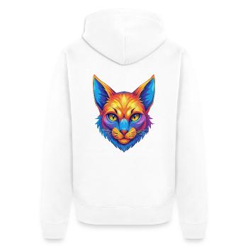 Khao Manee Chat Race Dessin Animé Kawaii Animal Pet - Veste à capuche bio Premium Unisexe - blanc - Dos - Thijin (182cm)