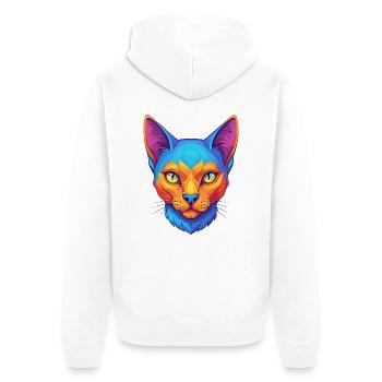 Korat Chat Race Dessin Animé Kawaii Animal Pet - Veste à capuche bio Premium Unisexe - blanc - Dos - Thijin (182cm)