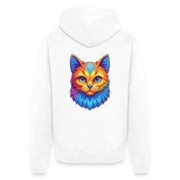 Hantilly Tiffany Chat Race Dessin animé Kawaii Animal P - Veste à capuche bio Premium Unisexe - blanc - Dos - Thijin (182cm)