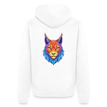 lynx eurasien chat race dessin animé Kawaii animal de compagnie - Veste à capuche bio Premium Unisexe - blanc - Dos - Thijin (182cm)