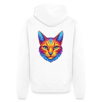 Kalifornische Spangled Katzenrasse Karikatur Kawaii Anima - Unisex Premium Bio Zip Hoodie - Weiß - Hinten - Thijin (182cm)