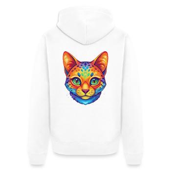 Australische Gefleckte Nebelkatze Rasse Karikatur Kawaii A - Unisex Premium Bio Zip Hoodie - Weiß - Hinten - Thijin (182cm)
