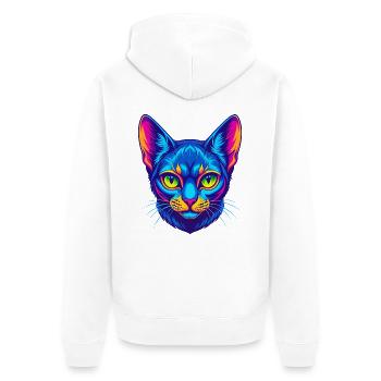Abessinische Kurzhaarkatze Rasse Karikatur Kawaii Anim - Unisex Premium Bio Zip Hoodie - Weiß - Hinten - Thijin (182cm)
