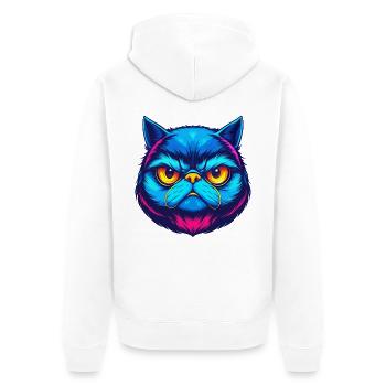 Exotische Kurzhaarkatze Rasse Cartoon Kawaii Tier P - Unisex Premium Bio Zip Hoodie - Weiß - Hinten - Thijin (182cm)