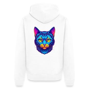 Hauskatze Rasse Karikatur Kawaii Tier Haustier - Unisex Premium Bio Zip Hoodie - Weiß - Hinten - Thijin (182cm)