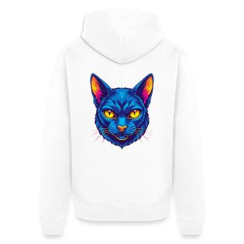 Bombay Chat Race Dessin animé Kawaii Animal Pet - Veste à capuche bio Premium Unisexe - blanc - Dos - Thijin (182cm)