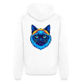 Birma Katze Rasse Karikatur Kawaii Tier Haustier - Unisex Premium Bio Zip Hoodie - Weiß - Hinten - Thijin (182cm)