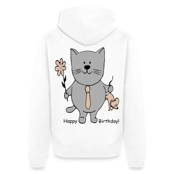 Happy Birthday - Unisex Premium Bio Zip Hoodie - Weiß - Hinten - Thijin (182cm)