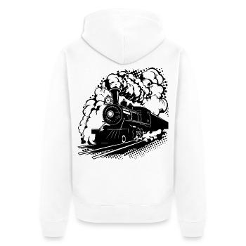 Railway Graphic - Unisex Premium Organic Zip Hoodie - white - Back - Thijin (182cm)