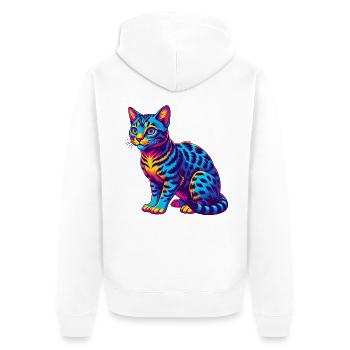 Ocicat Chat Race Dessin Animé Kawaii Animal Pet - Veste à capuche bio Premium Unisexe - blanc - Dos - Thijin (182cm)