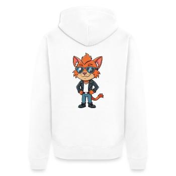 Lunettes de soleil Lykoi Funny Cartoon Kawaii Jacket - Veste à capuche bio Premium Unisexe - blanc - Dos - Thijin (182cm)