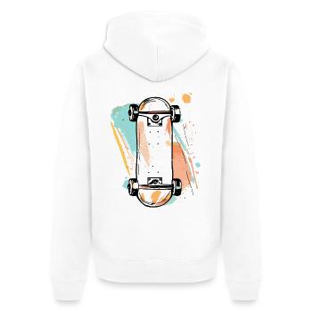 Skateboard Street Art - Veste à capuche bio Premium Unisexe - blanc - Dos - Thijin (182cm)