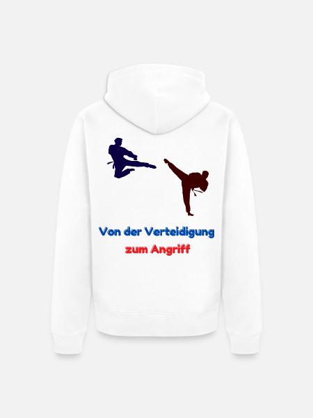 From defense to attack - Unisex Premium Organic Zip Hoodie - white