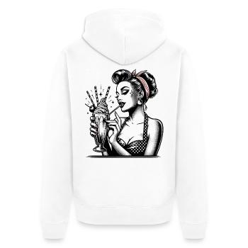 Rockabilly Milkshake Pin Up Fille Cadeau - Veste à capuche bio Premium Unisexe - blanc - Dos - Thijin (182cm)