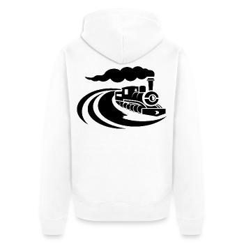 Locomotive Sketch - Unisex Premium Organic Zip Hoodie - white - Back - Thijin (182cm)