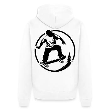 Graphismes de patineur - Veste à capuche bio Premium Unisexe - blanc - Dos - Thijin (182cm)
