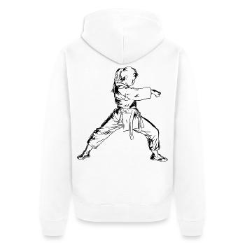 Karate Girls - Unisex Premium Organic Zip Hoodie - white - Back - Thijin (182cm)