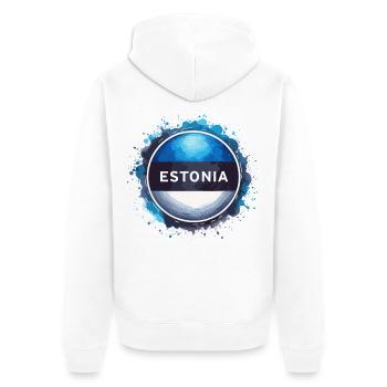 Drapeau de l’Estonie Drapeau Cadeau - Veste à capuche bio Premium Unisexe - blanc - Dos - Thijin (182cm)