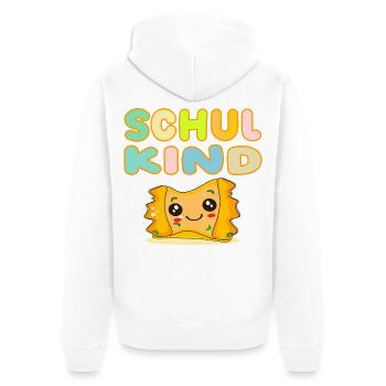 SCHWÄBISCHES SCHULKIND MAULTASCHEN KOSTÜME - Unisex Premium Bio Zip Hoodie - Weiß - Hinten - Thijin (182cm)