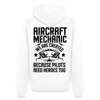 Aircraft mechanic - Unisex Premium Organic Zip Hoodie - white - Back - Thijin (182cm)