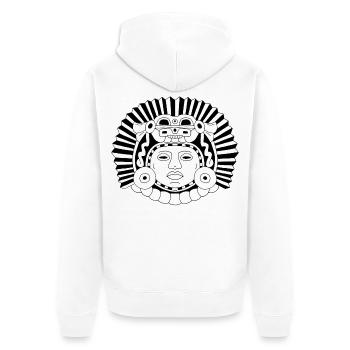 Aztec Dragon King - Unisex Premium Organic Zip Hoodie - white - Back - Thijin (182cm)