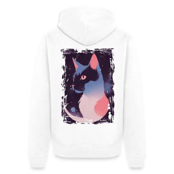 Chat mystique - Veste à capuche bio Premium Unisexe - blanc - Dos - Thijin (182cm)