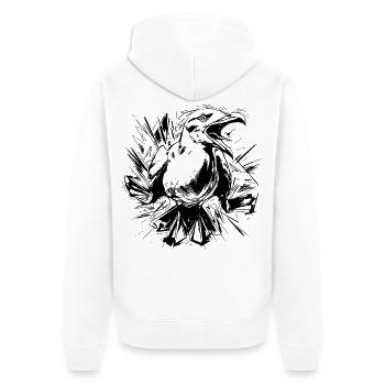 Sketched Seagull - Unisex Premium Organic Zip Hoodie - white - Back - Thijin (182cm)