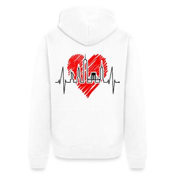 New York Skyline Heartbeat Heart Pulse USA Cadeau - Veste à capuche bio Premium Unisexe - blanc - Dos - Thijin (182cm)