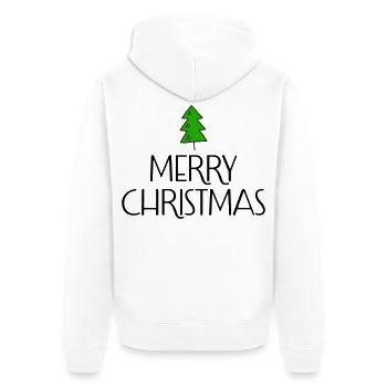 Merry Christmas with Christmas tree - Unisex Premium Organic Zip Hoodie - white - Back - Thijin (182cm)