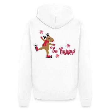 Lustige Weihnachten - Unisex Premium Bio Zip Hoodie - Weiß - Hinten - Thijin (182cm)